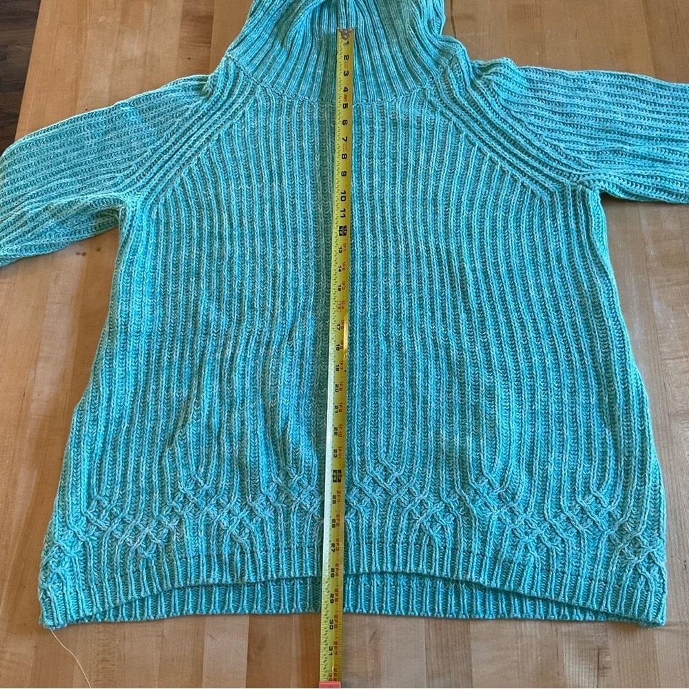 Coldwater Creek Plus Size 1X Green Cotton Blend Cowl Neck Tunic Sweater - Picture 11 of 16